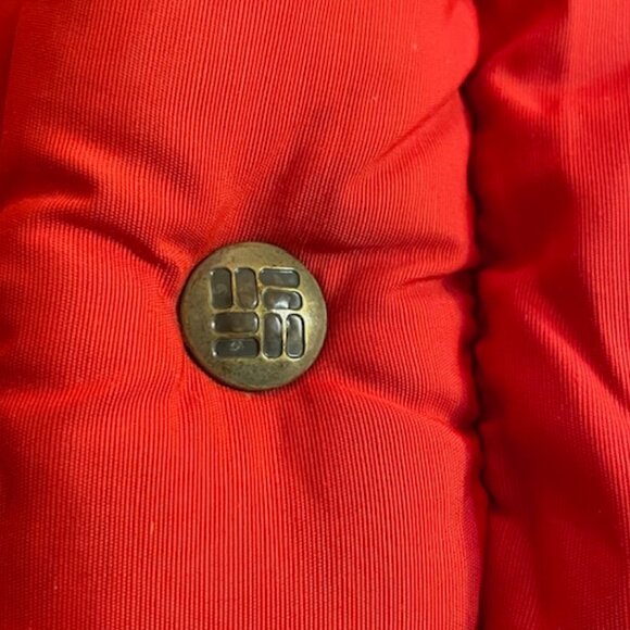 Vintage 1970's Columbia Brown Logo Tag Puffer Vest Autumn Red Medium - Picture 3 of 9